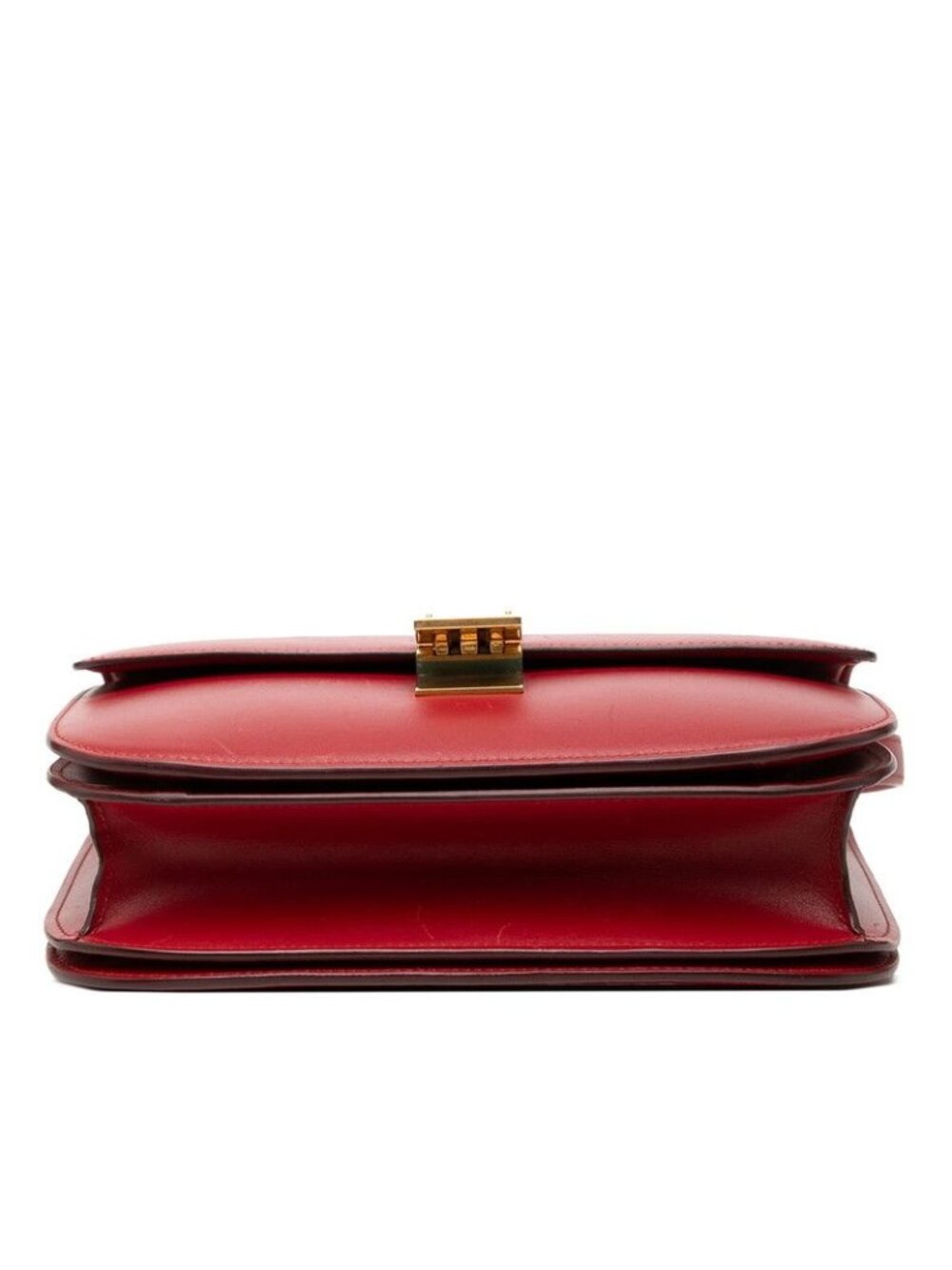 Celine Classic Box Crossbody Shoulder Bag Red Leather - Picture 3 of 7